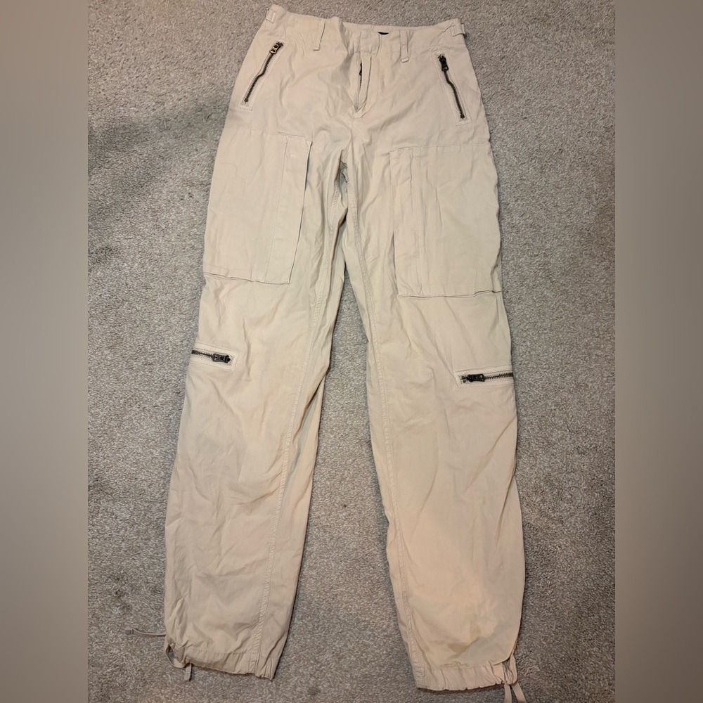 Rag & Bone Beige Kai Flight Trousers Cotton Utilitarian/Military Cargo